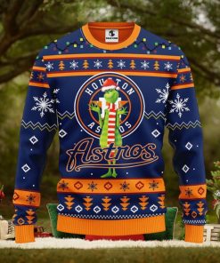 MLB Houston Astros Grinch Santa Hat Ugly Christmas Sweater