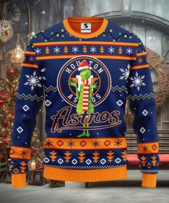 MLB Houston Astros Grinch Santa Hat Ugly Christmas Sweater