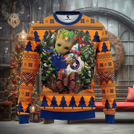 MLB Houston Astros Groot Christmas Circle Ugly Christmas Sweater