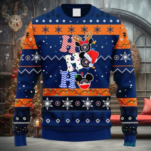 MLB Houston Astros HoHoHo Mickey Christmas Ugly 3D Sweater For Men And Women Gift Ugly Christmas