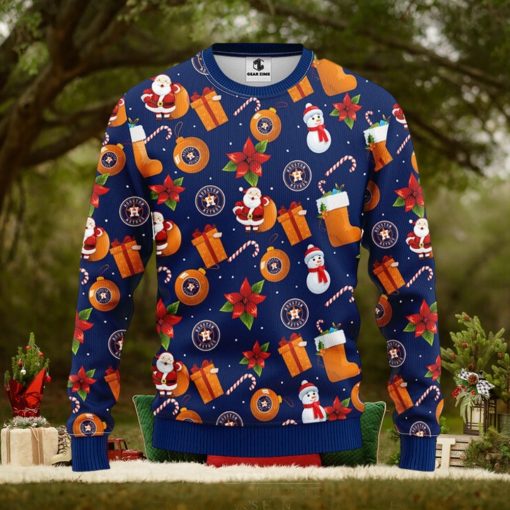 MLB Houston Astros Santa Claus Christmas Decorations Ugly Christmas Sweater