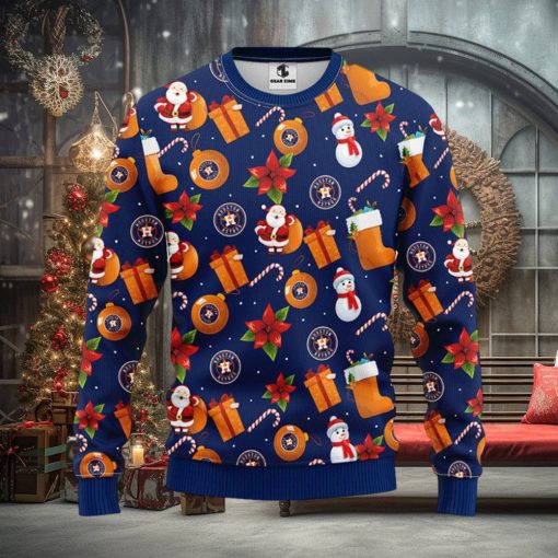MLB Houston Astros Santa Claus Christmas Decorations Ugly Christmas Sweater