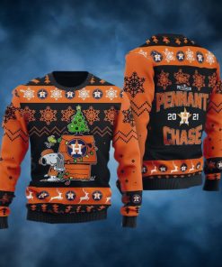 MLB Houston Astros Snoopy All Over Print Christmas Ugly Sweater