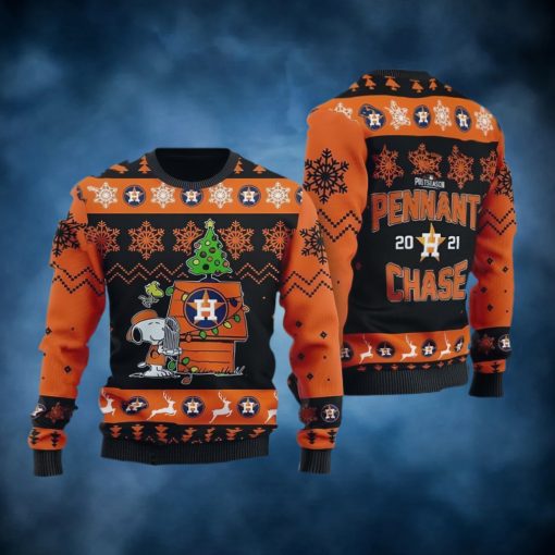 MLB Houston Astros Snoopy All Over Print Christmas Ugly Sweater