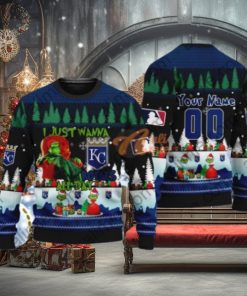 MLB I Just Wanna Kansas City Royals All Day Grinch Ugly Xmas Wool Knitted Sweater