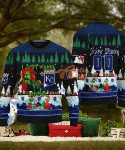 MLB I Just Wanna Kansas City Royals All Day Grinch Ugly Xmas Wool Knitted Sweater
