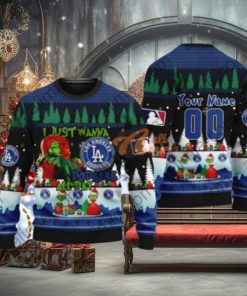 MLB I Just Wanna Los Angeles Dodgers All Day Grinch Sweater