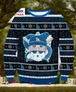 MLB LA Dodgers Skull Baseball Christmas Ugly Sweater