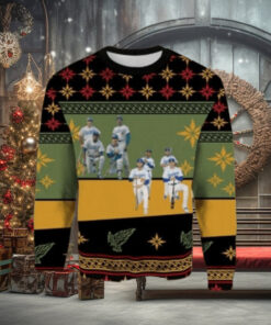 MLB LA Dodgers Team Lineup Green And Gold Ugly Christmas Sweater