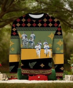 MLB LA Dodgers Team Lineup Green And Gold Ugly Christmas Sweater