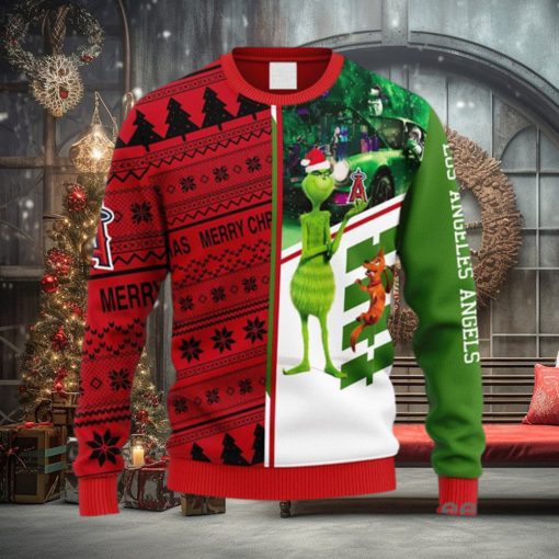 MLB Los Angeles Angels Grinch & Scooby Doo Christmas Ugly 3D Sweater For Men And Women Gift Ugly Christmas
