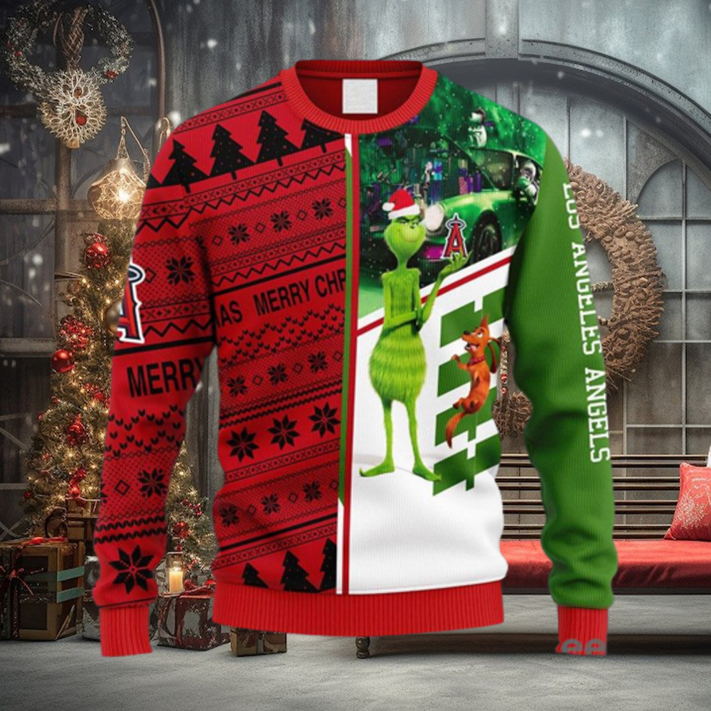 MLB Los Angeles Angels Grinch & Scooby Doo Christmas Ugly 3D Sweater For Men And Women Gift Ugly Christmas MLB Los Angeles Angels Grinch & Scooby Doo Christmas Ugly 3D Sweater For Men And Women Gift Ugly Christmas