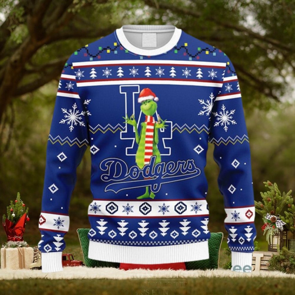 Los Angeles Dodgers Tree Ugly Christmas Fleece Sweater
