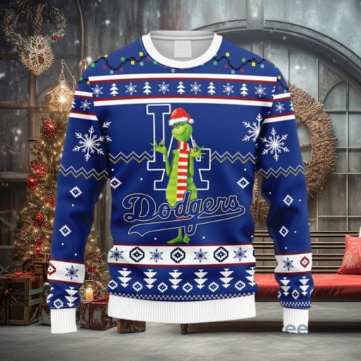 MLB Los Angeles Dodgers Funny Grinch Christmas Ugly 3D Sweater For Men And Women Gift Ugly Christmas