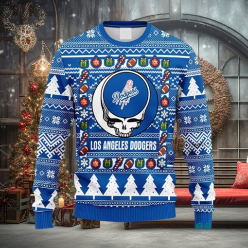 MLB Los Angeles Dodgers Grateful Dead Fleece 3D Sweater For Men And Women Gift Ugly Christmas