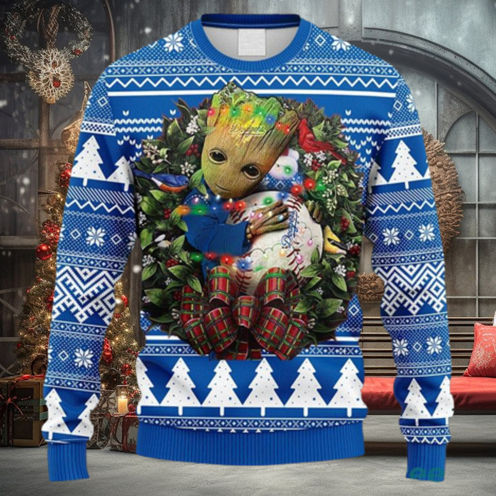 MLB Los Angeles Dodgers Groot Hug Christmas Ugly 3D Sweater For Men And Women Gift Ugly Christmas MLB Los Angeles Dodgers Groot Hug Christmas Ugly 3D Sweater For Men And Women Gift Ugly Christmas