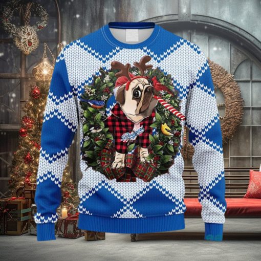 MLB Los Angeles Dodgers Pub Dog Christmas Ugly 3D Sweater For Men And Women Gift Ugly Christmas