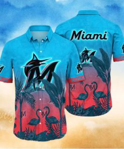 MLB Miami Marlins Flower Summer Hawaiian Shirt