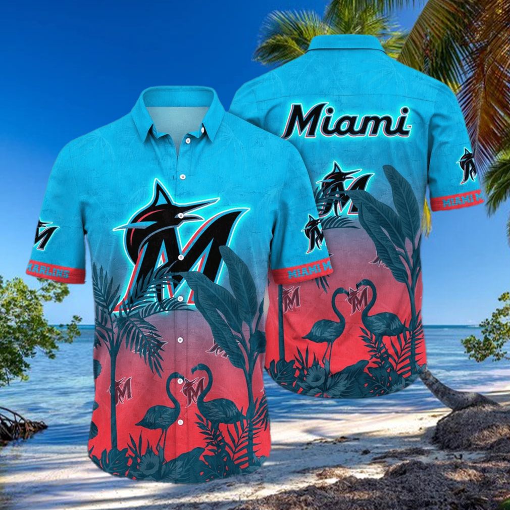 MLB Miami Marlins Flower Summer Hawaiian Shirt - Limotees