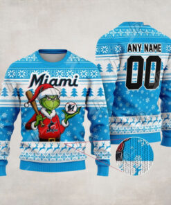 MLB Miami Marlins Grinch Christmas Sweater Design