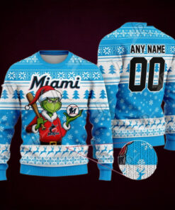 MLB Miami Marlins Grinch Christmas Sweater Design