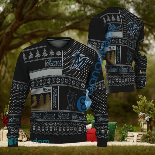MLB Miami Marlins Logo Design Ugly Christmas Sweater Gift For Men Women