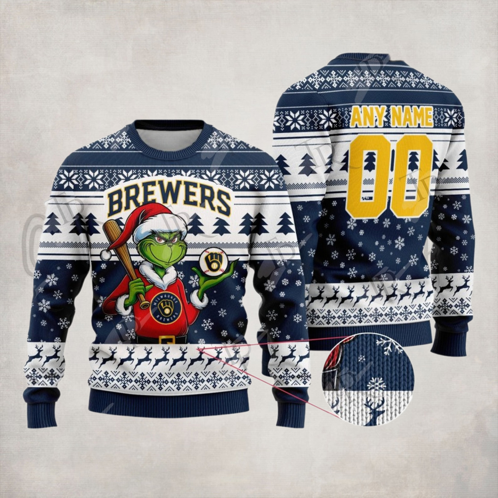 MLB Milwaukee Brewers Grinch Christmas Sweater Design MLB Milwaukee Brewers Grinch Christmas Sweater Design