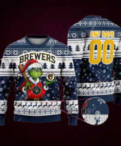 MLB Milwaukee Brewers Grinch Christmas Sweater Design