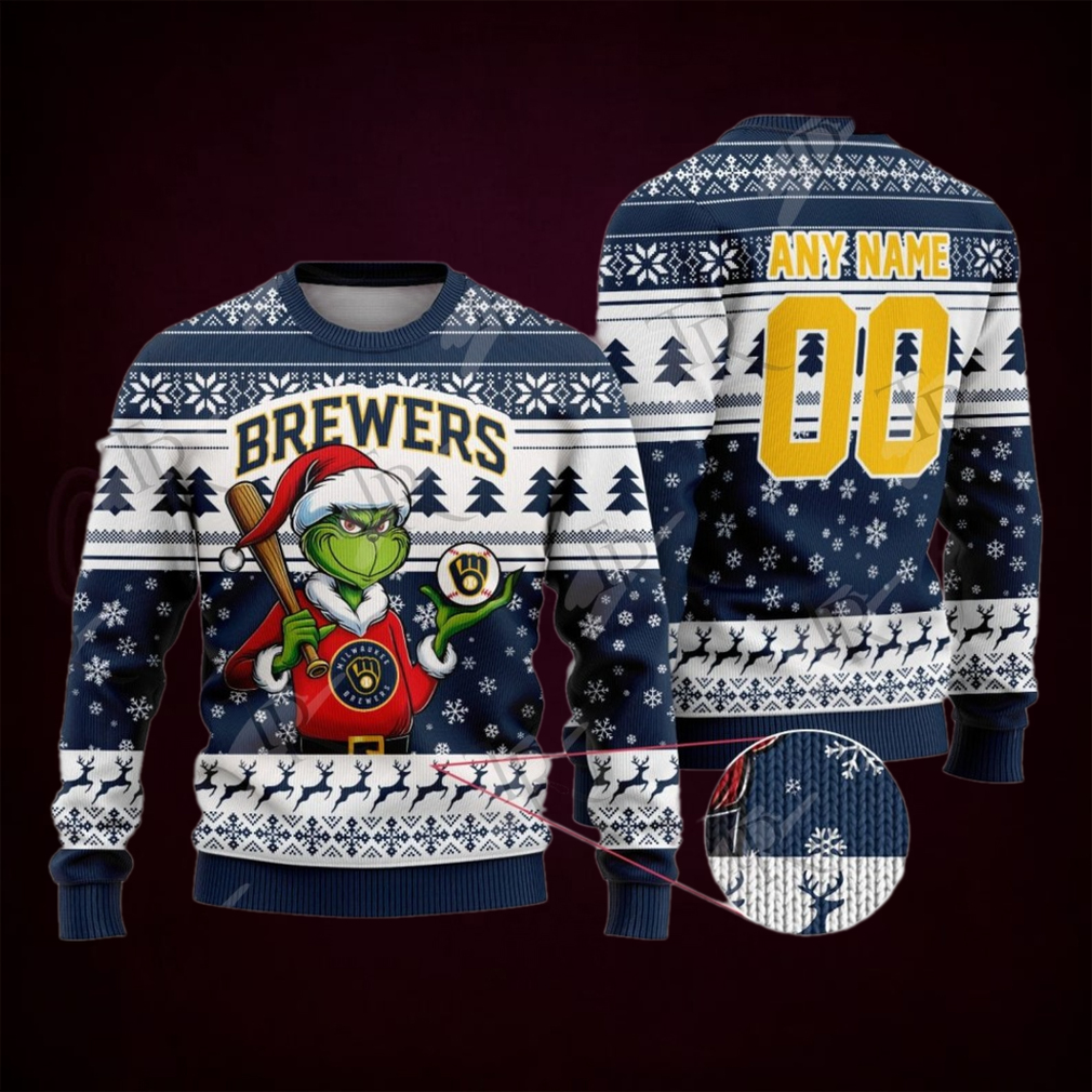 MLB Milwaukee Brewers Grinch Christmas Sweater Design MLB Milwaukee Brewers Grinch Christmas Sweater Design