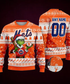 MLB New York Mets Grinch Christmas Sweater Design