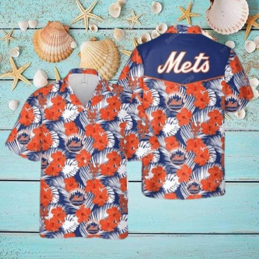 MLB New York Mets Hawaiian Shirt Aloha Shirt Hibiscus Flowers Pattern Beach Gift For Him