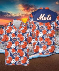 MLB New York Mets Hawaiian Shirt Aloha Shirt Hibiscus Flowers Pattern Beach Gift For Him