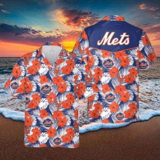 MLB New York Mets Hawaiian Shirt Aloha Shirt Hibiscus Flowers Pattern Beach Gift For Him