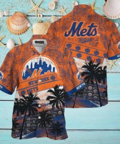 MLB New York Mets Hawaiian Shirt Palm Tree Pattern For Fans Sports