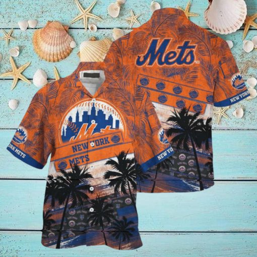 MLB New York Mets Hawaiian Shirt Palm Tree Pattern For Fans Sports