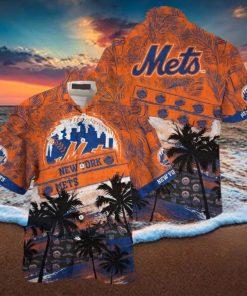 MLB New York Mets Hawaiian Shirt Palm Tree Pattern For Fans Sports