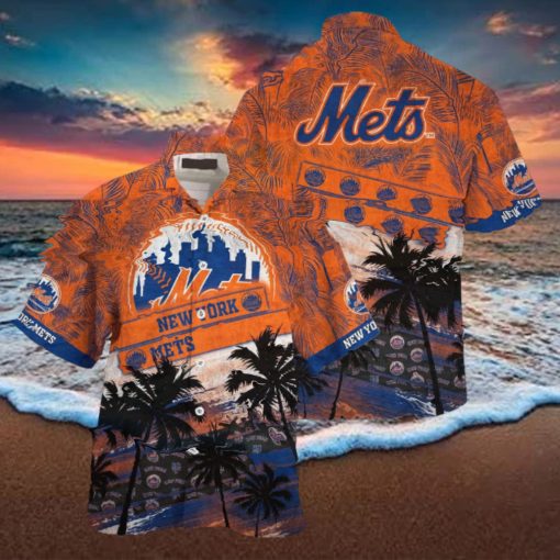 MLB New York Mets Hawaiian Shirt Palm Tree Pattern For Fans Sports