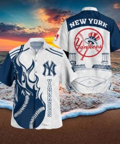 MLB New York Yankees Baseball Combo Hawaiian Shirt And Shorts Best For Men And Women Holidays