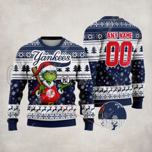 MLB New York Yankees Grinch Christmas Sweater Design