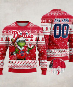 MLB Philadelphia Phillies Grinch Christmas Sweater Design