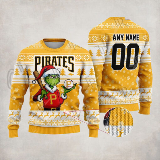 MLB Pittsburgh Pirates Grinch Christmas Sweater Design