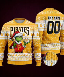 MLB Pittsburgh Pirates Grinch Christmas Sweater Design