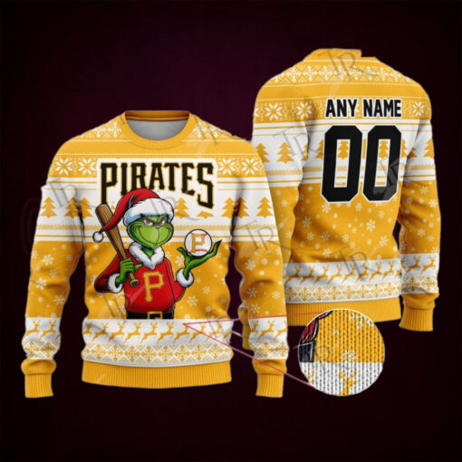 MLB Pittsburgh Pirates Grinch Christmas Sweater Design