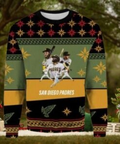 MLB San Diego Padres Christmas Ugly Sweater Star Players In Action