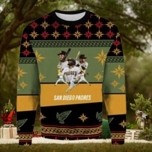 MLB San Diego Padres Christmas Ugly Sweater Star Players In Action