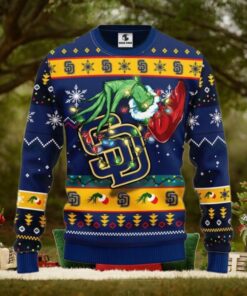 MLB San Diego Padres Ugly Christmas Sweater Grinch Design