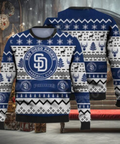 MLB San Diego Padres Ugly Sweater Snowflake Reindeer Pattern