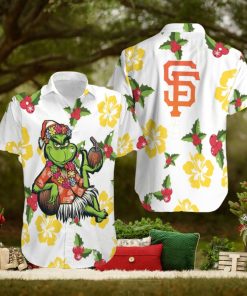 MLB San Francisco Giants Aloha Grinch Relax Christmas Pattern Holly Hawaiian Shirt For Men And Women