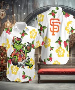 MLB San Francisco Giants Aloha Grinch Relax Christmas Pattern Holly Hawaiian Shirt For Men And Women