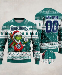 MLB Seattle Mariners Grinch Christmas Sweater Design